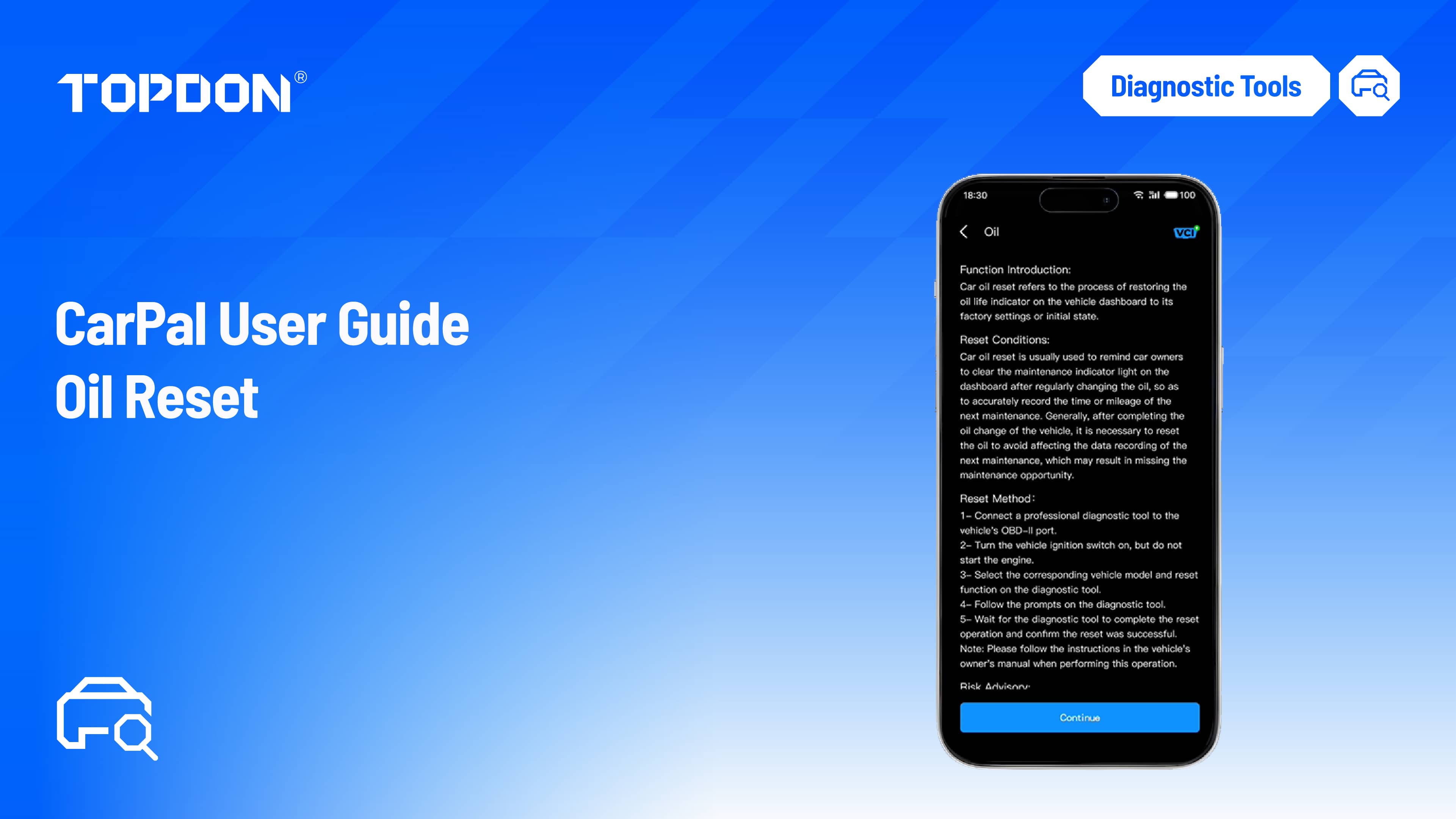 TOPDON CarPal User Guide - Oil Reset